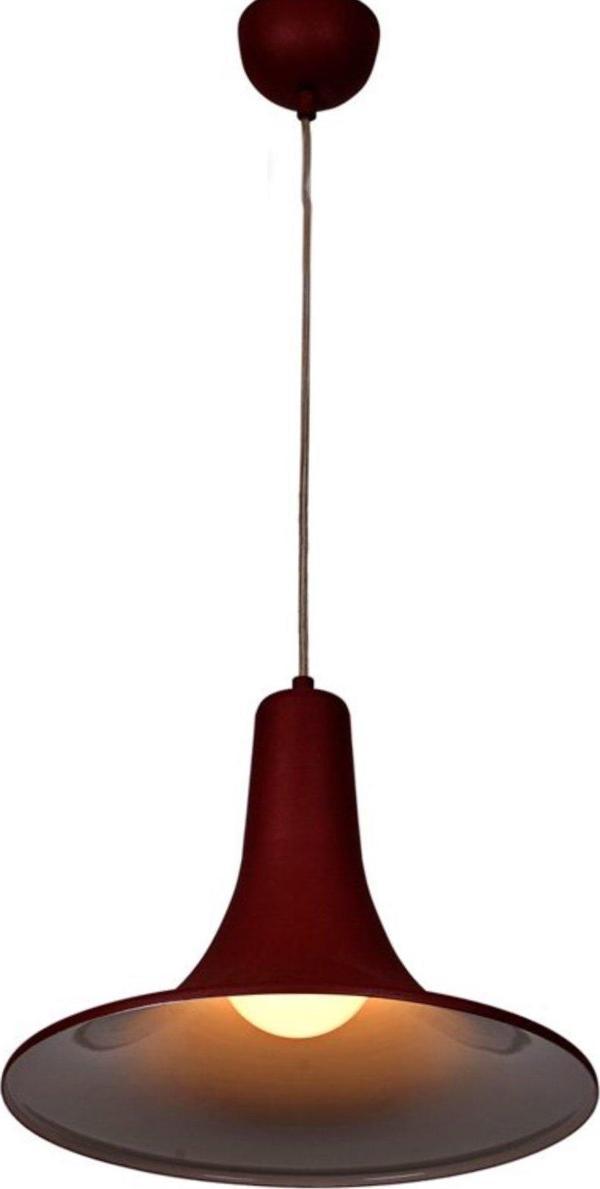  Rsylight Retro Metal Dekoratif Kırmızı içi Beyaz Rustik Tekli Sarkıt Avize Çap 34 cm - Image 1
