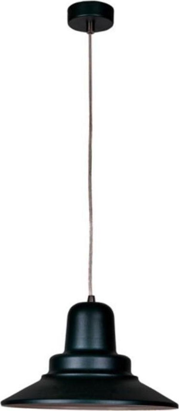 Rsylight Retro Rustik Dekoratif Siyah Içi Beyaz Metal Sarkıt Avize Çap:30cm - Image 1