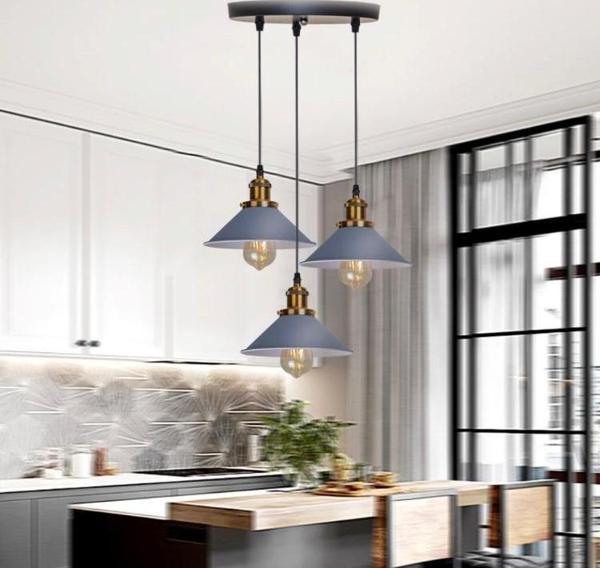 Rsylight Retro Dekoratif 3 lü Gri Rustik Metal Sarkıt Avize 30 Cm - Image 1