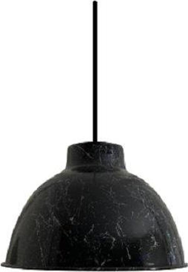 Rsylight Retro Siyah Üzeri Beyaz Desenli Dekoratif Tekli Rustik Metal Sarkıt Avize 43 Cm - Image 1