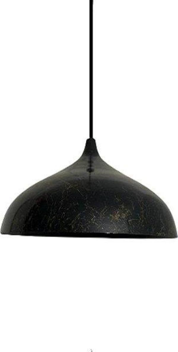 Rsylight Retro Siyah Eskitme Desenli Dekoratif Tekli Rustik Metal Sarkıt Avize 43 Cm - Image 1