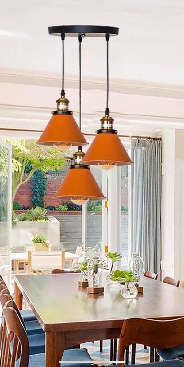 Rsylight Retro Dekoratif 3 lü Bakır Rustik Metal Sarkıt Avize 30 Cm - Image 1