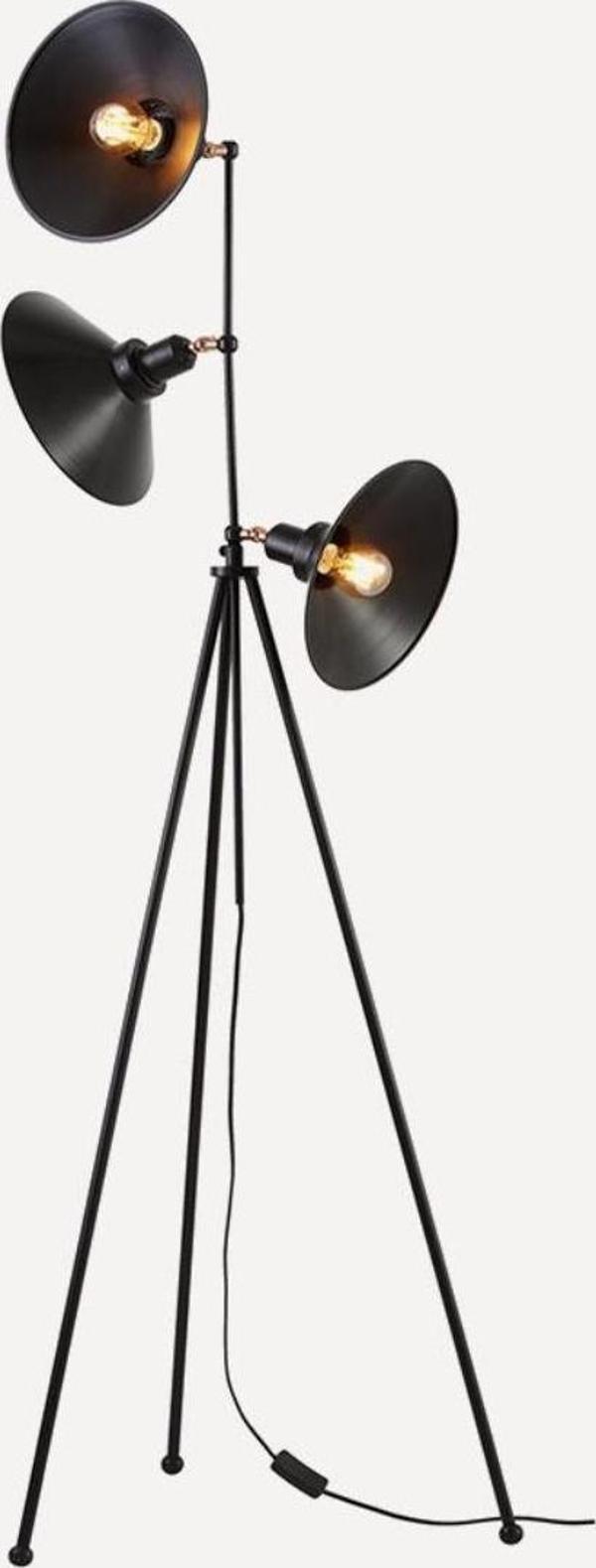 Rsylight Retro Metal Dekoratif 3 Lü Mafsallı Köşe Lambası Lambader - Image 1