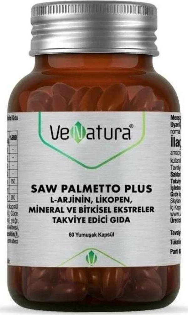 Venatura Saw Palmetto Plus L-Arjinin Likopen Mineral ve Bitki Ekstreleri 60 Kapsül - Image 1