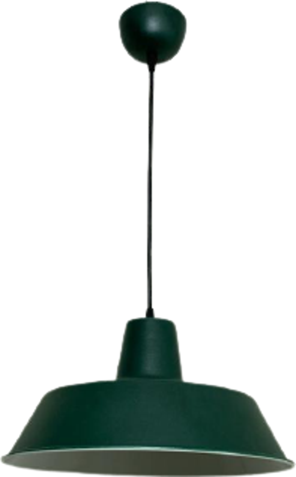 Rsylight Retro Gofrato Haki Yeşil Metal Dekoratif Tekli Kafe Mutfak Aydınlatma Avize Çap:30 cm - Image 1