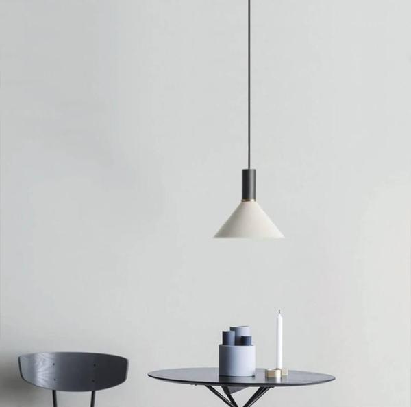 Rsylight Retro Beyaz/Siyah Metal Dekoratif Tekli Kafe Mutfak Aydınlatma Avize Çap:30 cm - Image 1