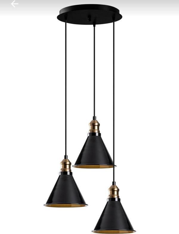 Rys Retro Metal 3 Lü Dekoratif Rustik Sarkıt Avize Çap 30 cm - Image 1