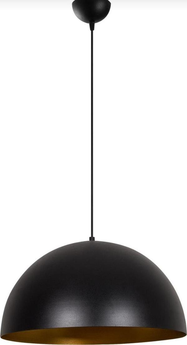 Rys Retro Metal Dekotatif Siyah İçi Gold Dekoratif Tekli Saklıt Avize Çap:30 cm - Image 1