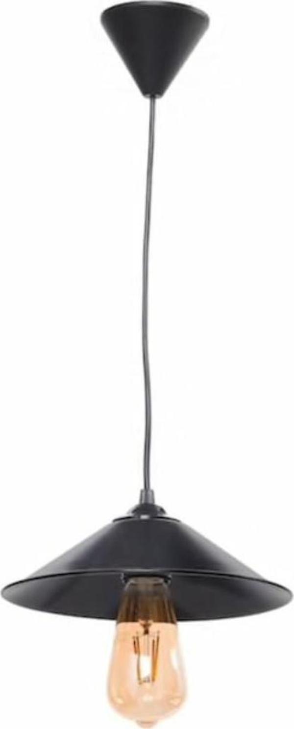 Retro Metal Sarkıt Avize Rustik Tekli Sarkıt Siyah 23 cm - Image 1