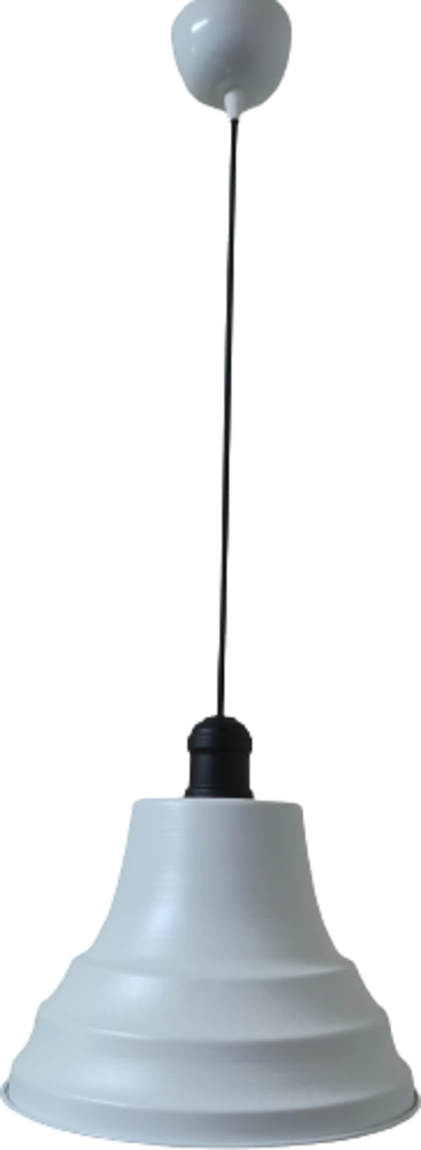 Rys Retro Metal Siyah Duylu Beyaz içi Beyaz Tekli Sarkıt Avize Çap.27 cm - Image 1