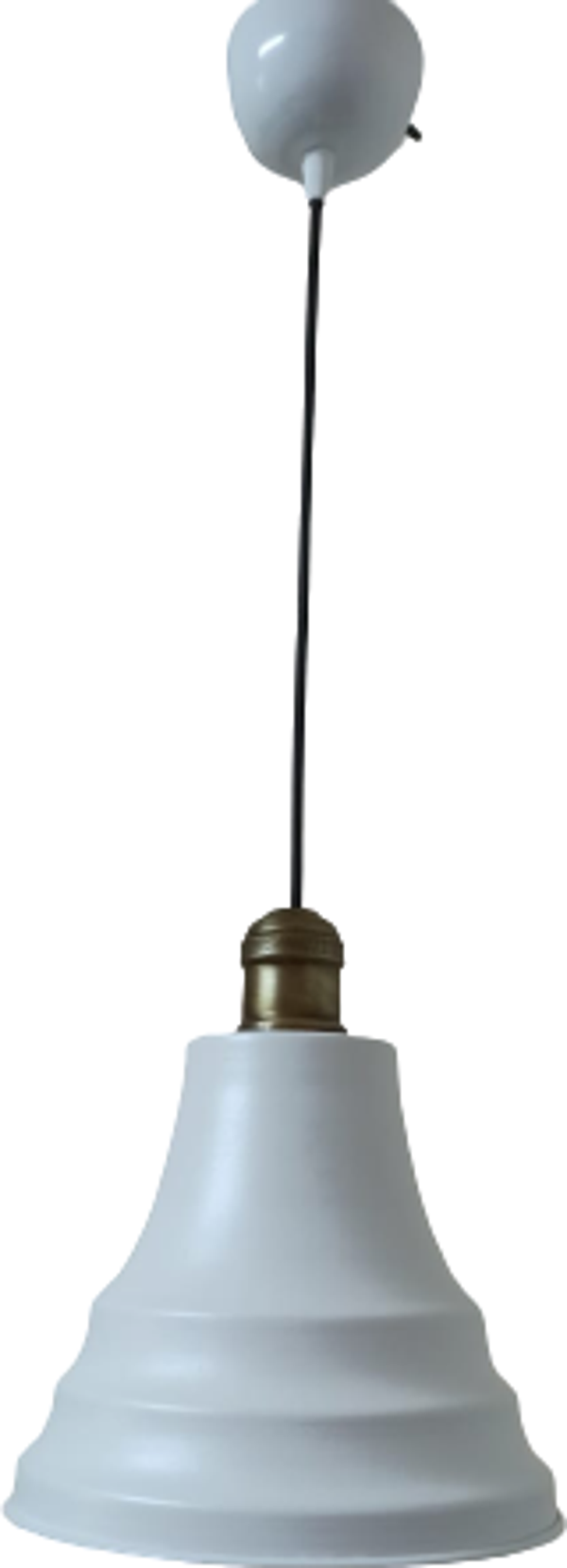 Rys Retro Metal Eskitme Duylu Beyaz içi Beyaz Tekli Sarkıt Avize Çap.27 cm - Image 1