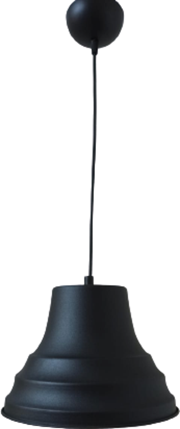 Rys Retro Metal Dekoratif Sarkıt Avize Siyah İçi Siyah Kafe Mutfak Aydınlatma Çap:27 cm - Image 1