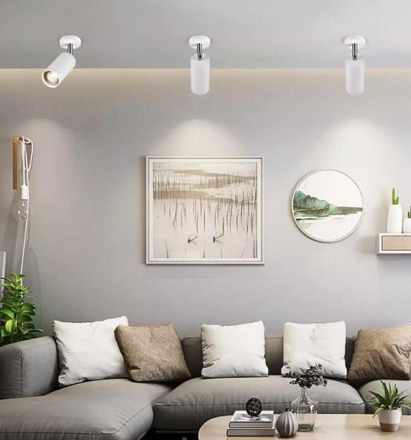 Rsylight Metal Mafsallı Beyaz Spot Armatür Beyaz Led Ampullü - Image 1