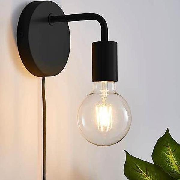 Rsylight Metal Rustik Kablolu Anahtarlı Duvar Siyah Dekoratif Aplik - Image 1