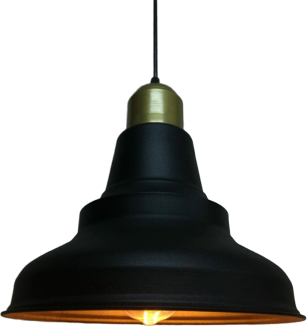 Retro Metal Sarkıt Avize Rustik Tekli Sarkıt Siyah Gold Duylu Cafe Mutfak Aydınlatma - Image 1