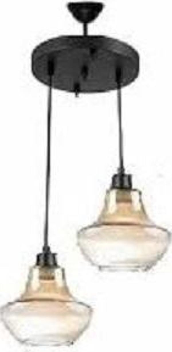 Rys Retro 2 li Rustik Bal Camlı Dekoratif Sarkıt Avize çap:30 cm - Image 1