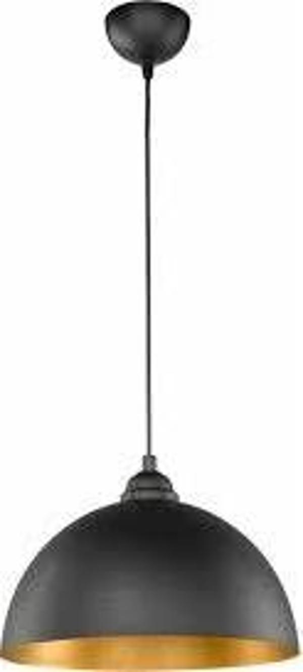 Retro Siyah Içi Sarı Metal Sarkıt Avize 30 Cm - Image 1
