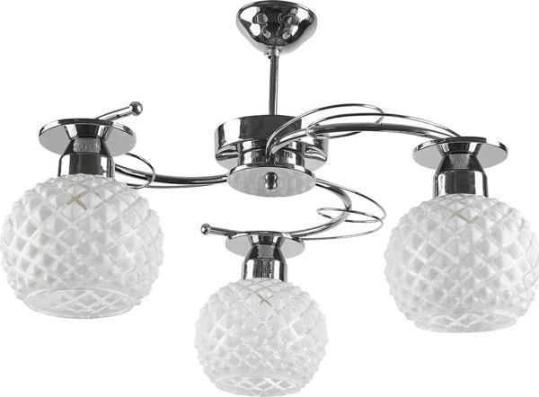 Rys Modern Krom 3 Lü Spor Dekoratif Camlı Tavan Sarkıt Avize - Image 1