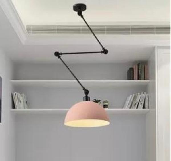 Rsylight Retro Metal Dekoratif Rustik Akrobatik Pembe Tekli Sarkıt Avize Çap 30 cm - Image 1