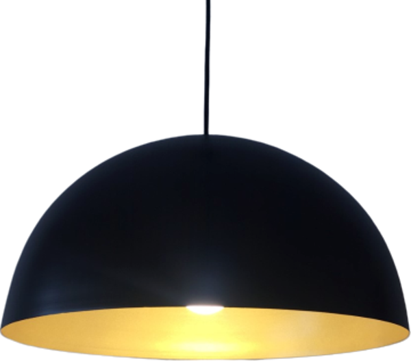 Retro Metal Sarkıt Avize Rustik Tekli Sarkıt Siyah İçi Sarı 40 cm - Image 1