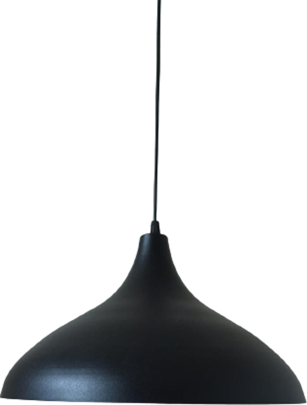 Dylight Retro Metal Dekoratif Rustik Kafe Mutfak Aydınlatma Siyah içi Siyah Sarkıt Avize Çap:35 cm - Image 1