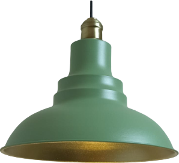 Dylight Retro Metal Mat Su Yeşili Eskitme Duylu Dekoratif Rustik Metal Sarkıt Avize Çap:30 cm - Image 1