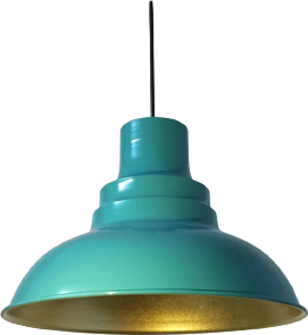 Dylight Retro Metal Turkuaz Mavi Dekoratif Rustik Metal Sarkıt Avize Çap:30 cm - Image 1