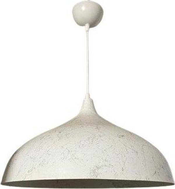 Dylight Retro Beyaz Mermer Desenli Dekoratif Tekli Rustik Metal Sarkıt Avize 43 Cm - Image 1