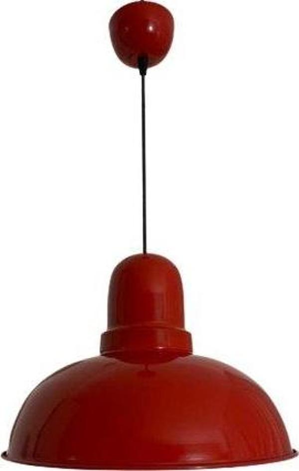 Dylight Retro Dekoratif Tekli Kırmızı Rustik Metal Sarkıt Avize 33 Cm - Image 1