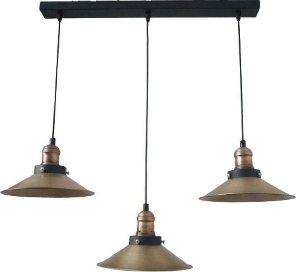 Dylight Retro Eskitme Kaplama 3 Lü Masa Üstü Sıralı Dekoratif Rustik Sarkıt Avize Çap 60 cm - Image 1