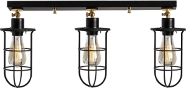 Rsylight Retro Metal Dekoratif Rustik Siyah 3 Lü Hareketli Mafsallı  Sarkıt Avize G:60 cm - Image 1