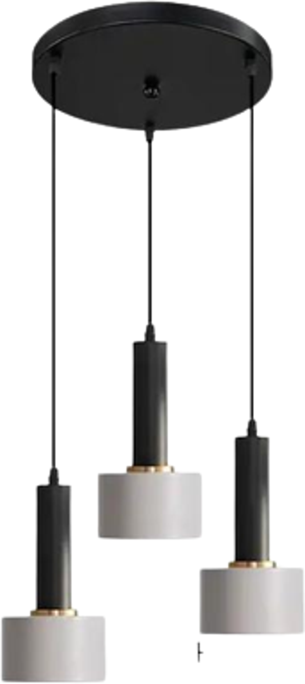 Rsylight Retro Metal Modern Dekoratif Rustik 3 Lü Siyah Beyaz Avize  - Image 1