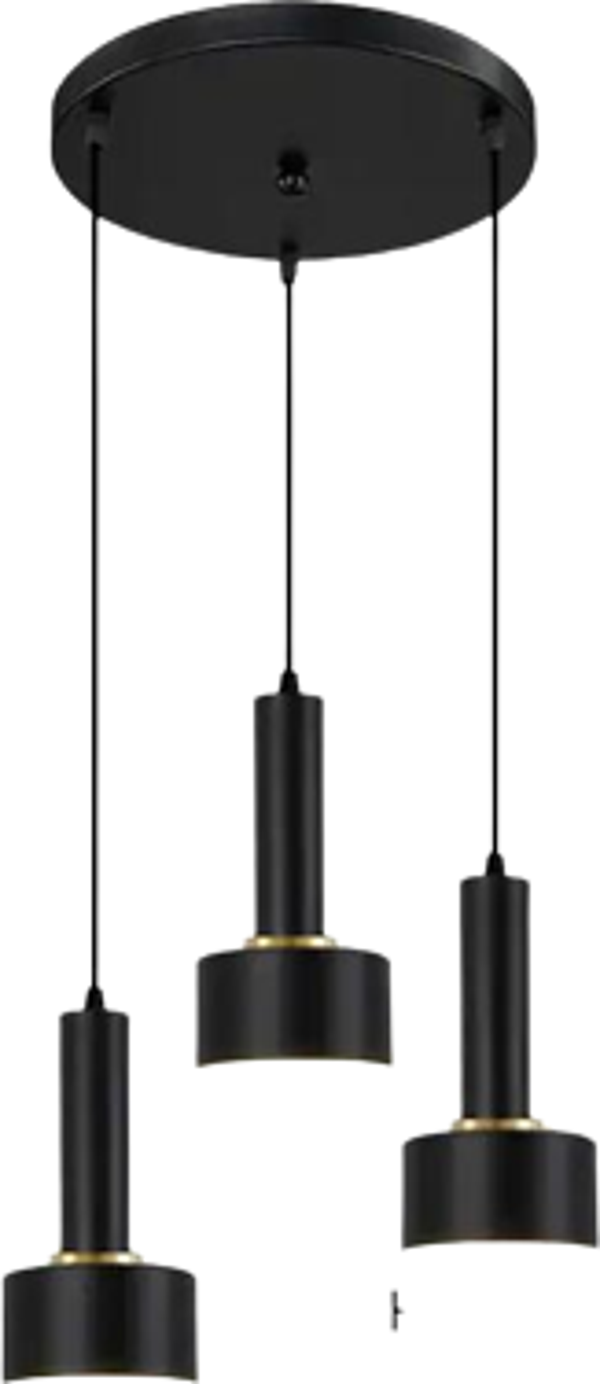 Rsylight Retro Metal Modern Dekoratif Rustik 3 Lü Siyah Avize  - Image 1