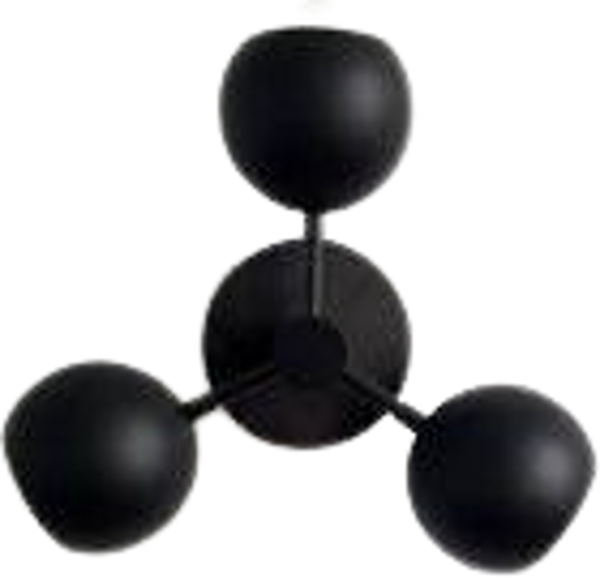Rsylight Metal Ledli Günışığı Tavan Plofyoner Modern Siyah 3Lü Avize  - Image 1