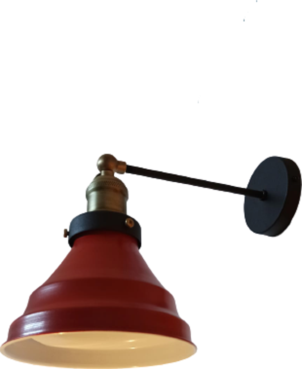 Dylight Retro Metal Dekoratif Mafsallı Siyah Kırmızı Rustik Duvar Aplik - Image 1