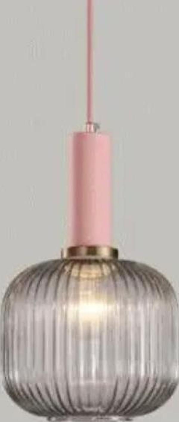 Rsylight Rustik Dekoratif Metal Modern Pudra Somon Opal Füme Camlı Tekli  Avize  - Image 1