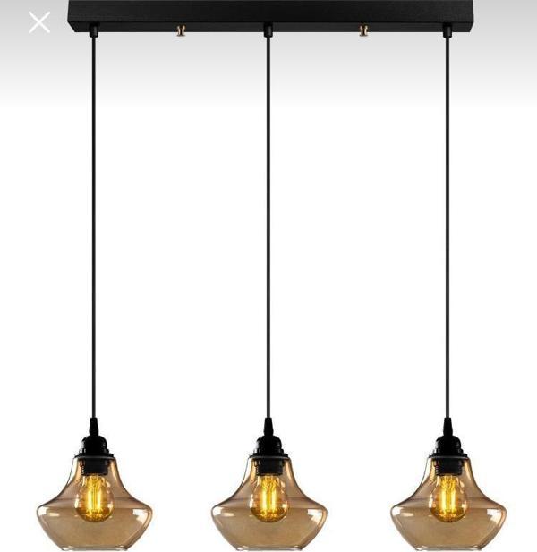 Dylight Diana Retro Masa Üstü Dekotaif Bal Camlı Dekoratif Sarkıt Avize Genişlik:60 cm - Image 1