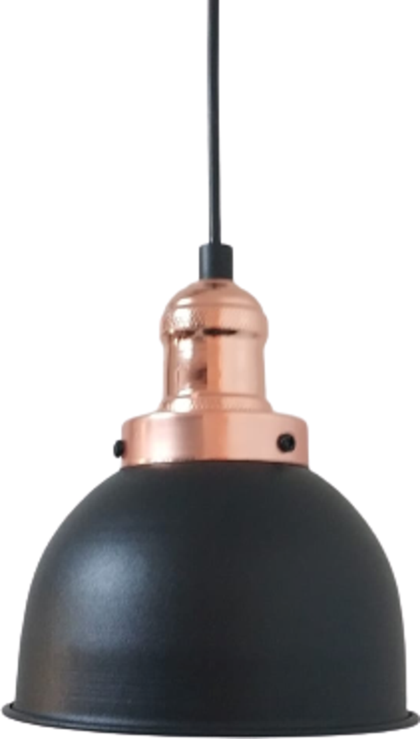 Dylight Retro Metal Siyah Bakır Duylu Tekli Dekoratif Rustik Sarkıt Avize - Image 1