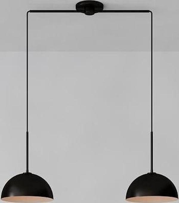 Rsylight Retro Metal Modern Siyah Spor Dekoratif Rustik 2 Li Avize  - Image 1