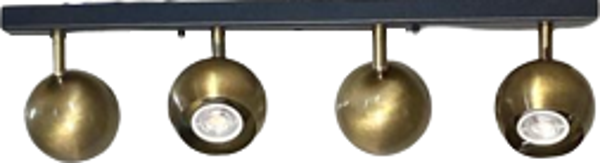 Rsylight Metal Modern 4 Lü Eskitme Kaplama  Masa Üstü Siyah Led Spot 180 Derece Hareketli Avize Günışığı Ampullü - Image 1