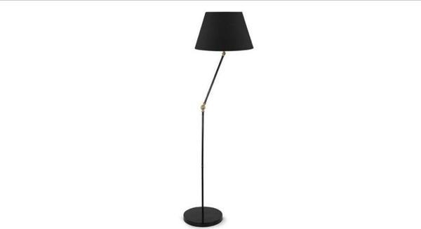 Rsylight Akrobatik Mafsallı Retro Rustik Siyah Köşe Lambası Lambader Çap:45 cm - Image 1