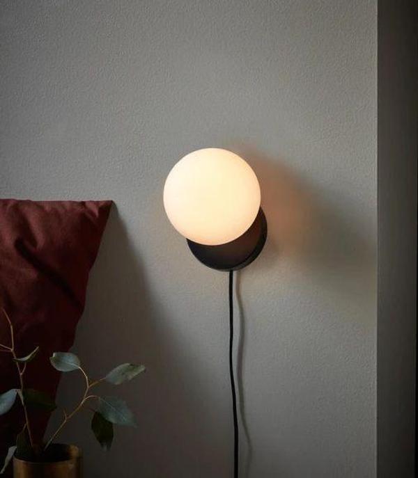 Rsylight Retro Metal Glop Camlı Kablolu Fişli Dekoratif Duvar Aplik - Image 1