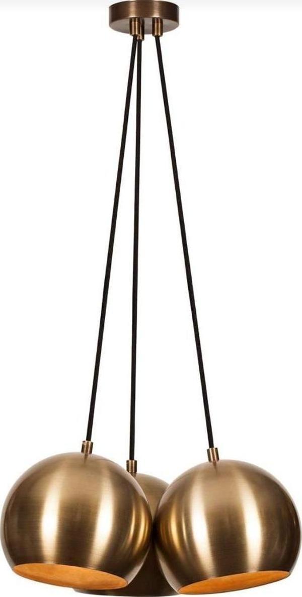 Rsylight Metal Modern Rustik Retro Eskitme Kaplama Yuvarlak 3 Lü Opal Camlı Sarkıt Avize  - Image 1