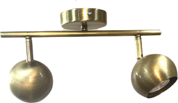 Rsylight Metal Modern 2 Li Eskitme Kaplama 180 Derece Mafsallı Led Spot Avize Beyaz Ampullü - Image 1