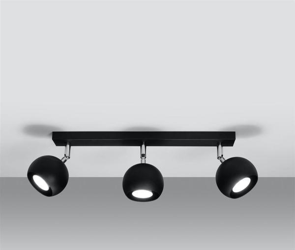 Rsylight Retro Siyah 180 Derece Hareketli Modern Spor 3 Lü Led spot Avize Günışığı Ampullü - Image 1