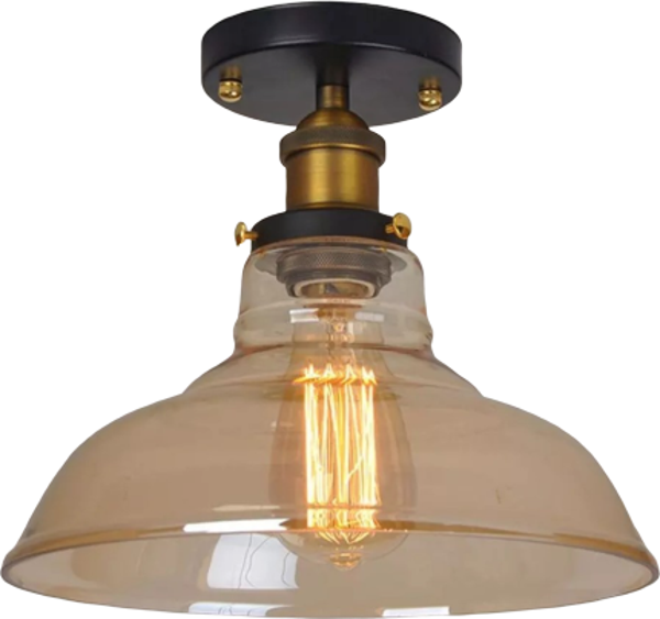 Retro Tavan Ploftoner Rustik Dekoratif Avize Bal Camlı 23 cm - Image 1