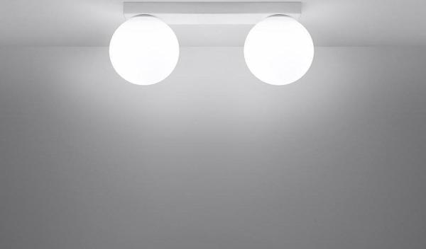 Rsylight Metal Modern Beyaz Opal Camlı Tavan Plofyoner 2 Li Tavan Avize - Image 1