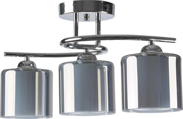 Modern Krom Füme Çift Camlı Dekoratif 3 Lü Sarkıt Avize - Image 1