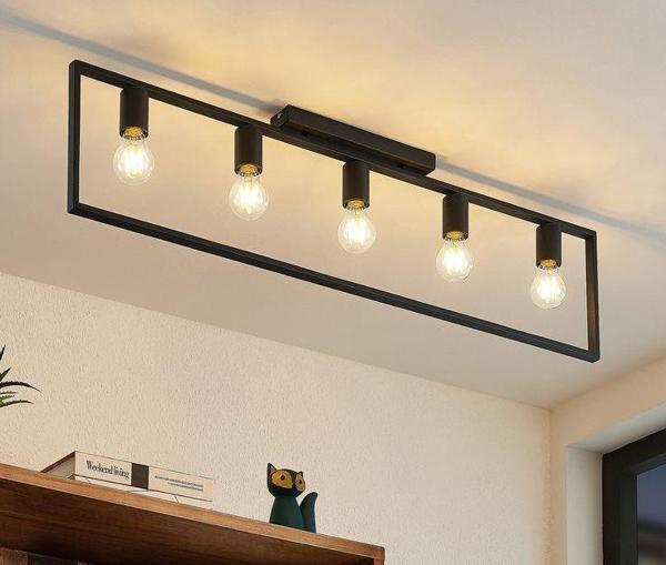 Rsylight Retro Metal Tavan Plofyoner 5 Li Rustik Dekoratif Vintaje Avize 100 cm - Image 1
