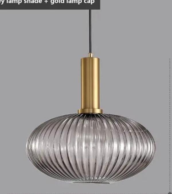 Rsylight Rustik Dekoratif Metal Modern Füme Opal Camlı Tekli  Avize  - Image 1